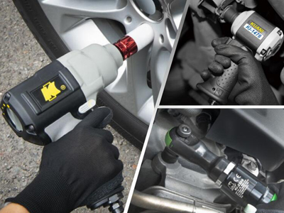 使用小風炮進行汽車前后橋組裝